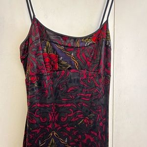 Rare Vintage Betsey Johnson Velvet Tattoo Dress